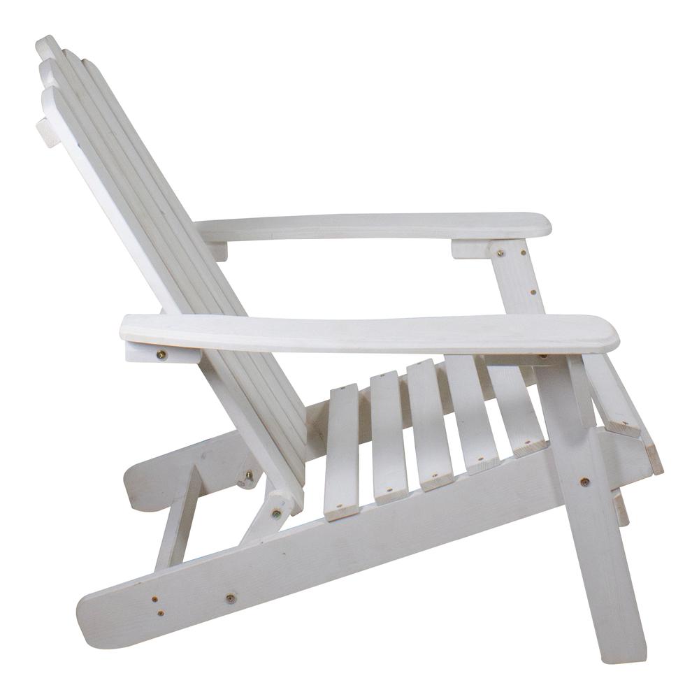 36" White Classic Folding Wooden Adirondack Chair. Picture 4