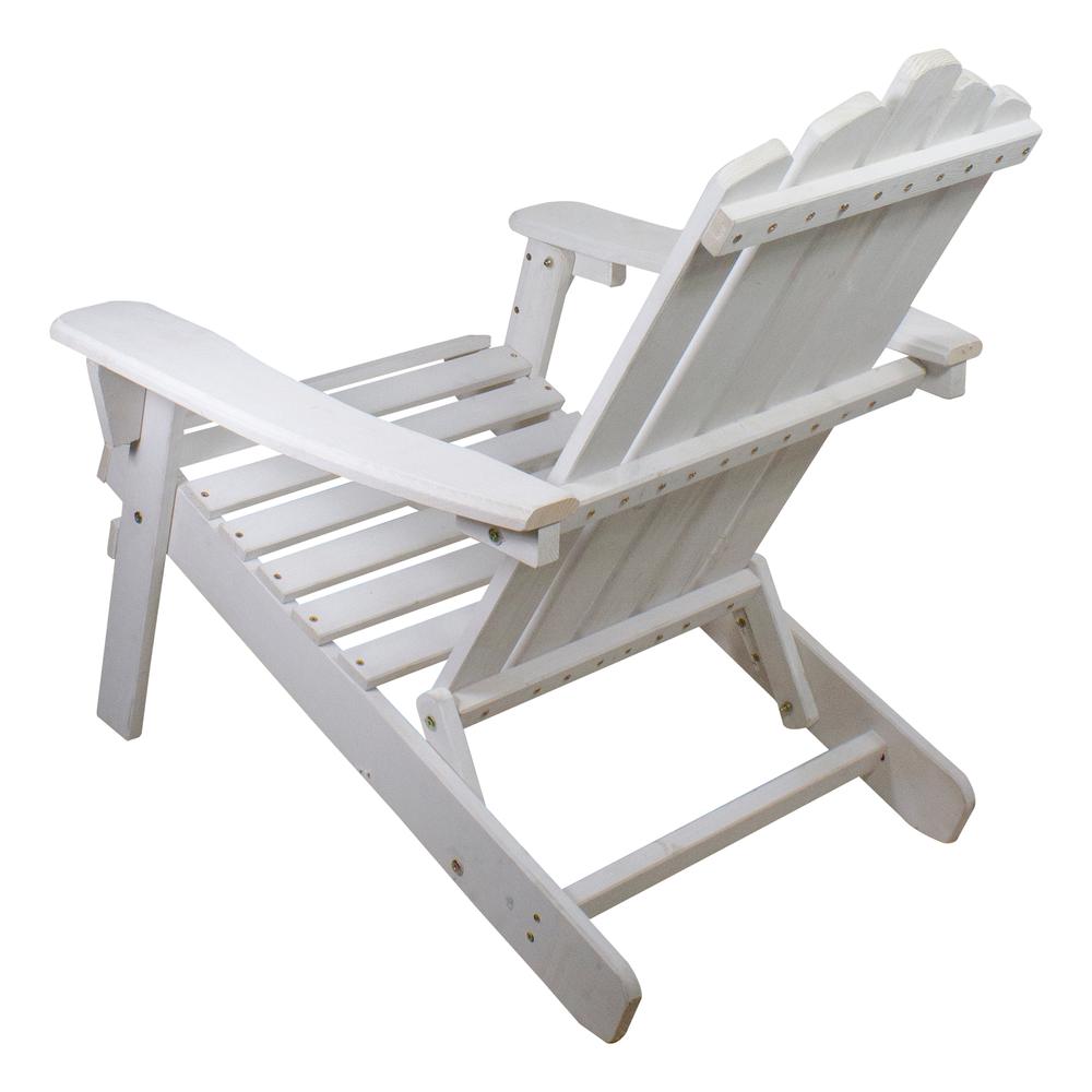 36" White Classic Folding Wooden Adirondack Chair. Picture 5