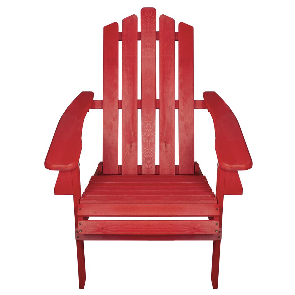 36" Red Classic Folding Wooden Adirondack Chair. Picture 3