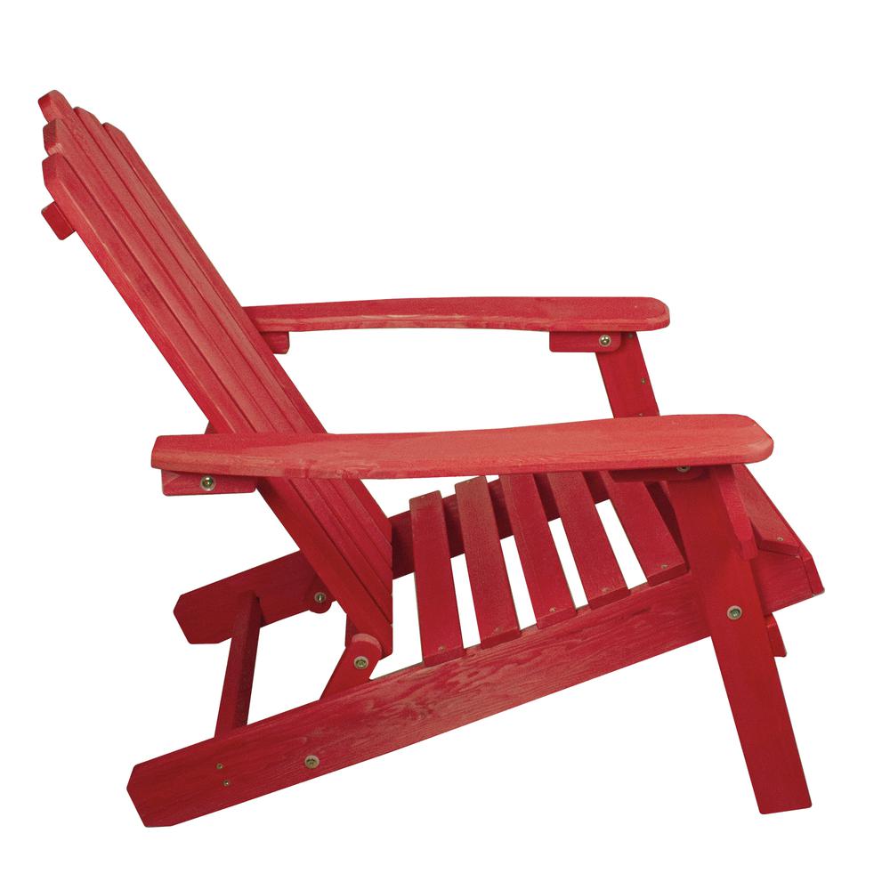 36" Red Classic Folding Wooden Adirondack Chair. Picture 4