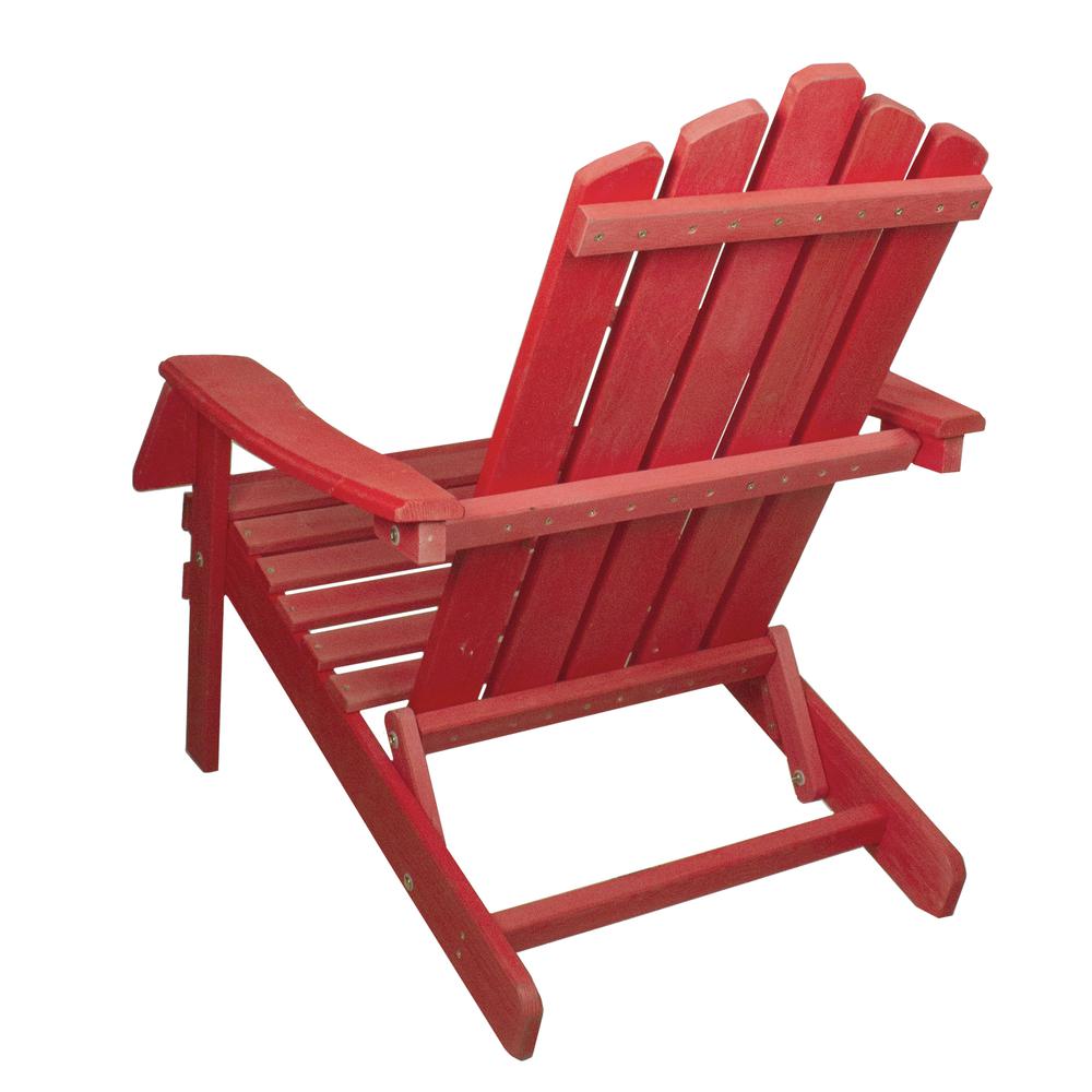 36" Red Classic Folding Wooden Adirondack Chair. Picture 5