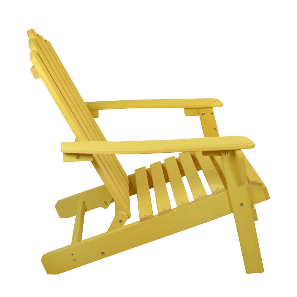 36" Yellow Classic Folding Wooden Adirondack Chair. Picture 4