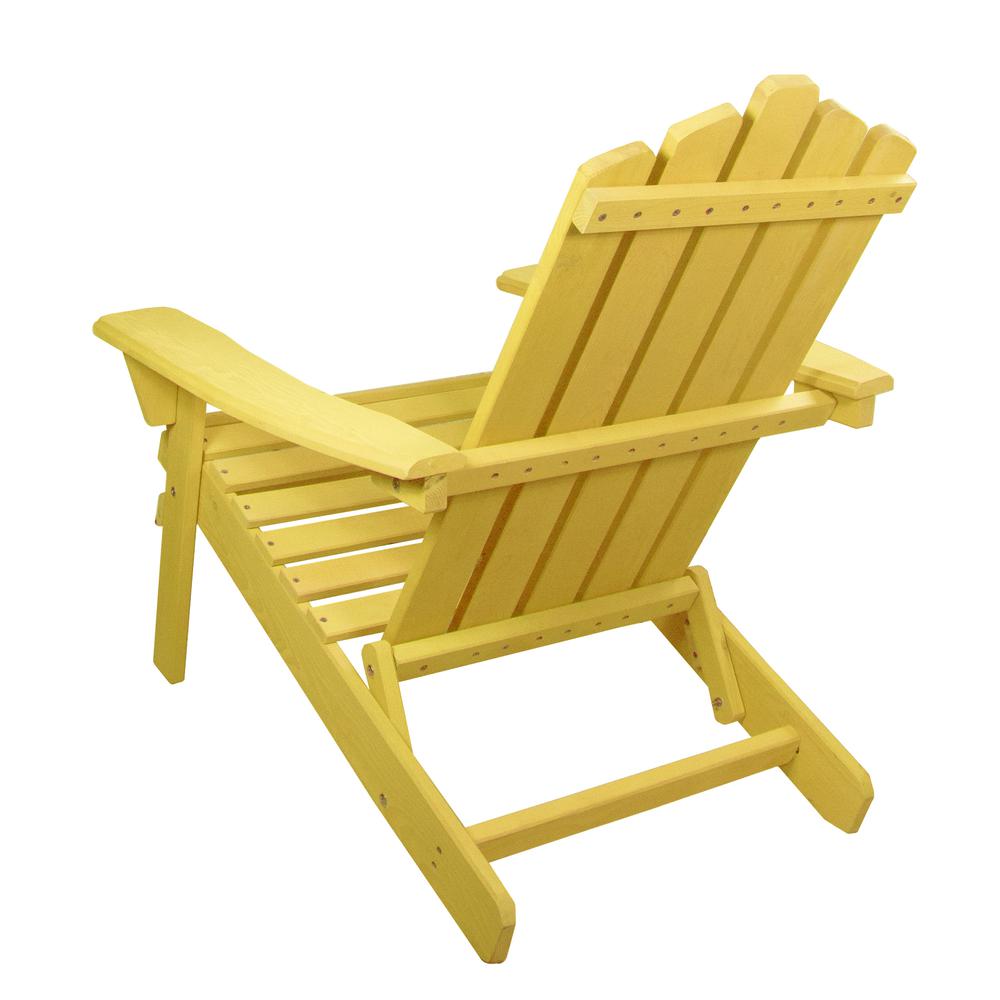 36" Yellow Classic Folding Wooden Adirondack Chair. Picture 5