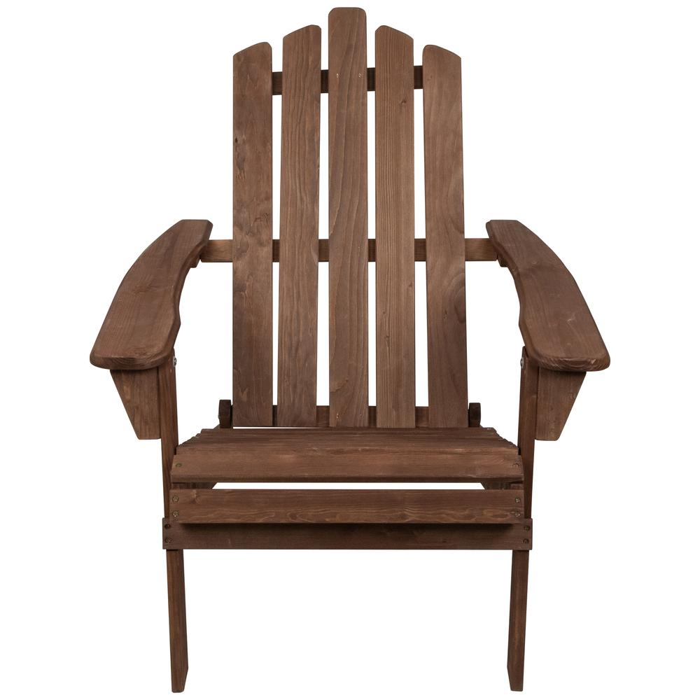 36" Brown Classic Folding Wooden Adirondack Chair. Picture 2