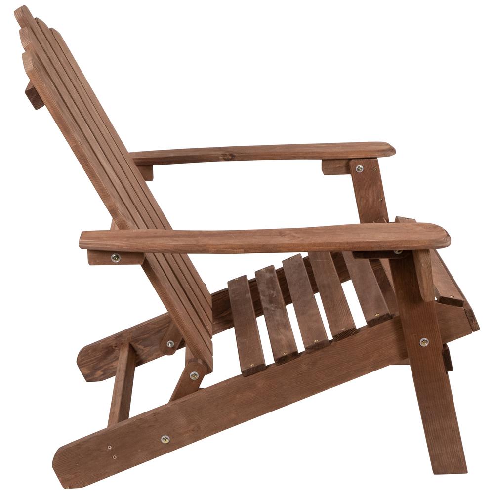 36" Brown Classic Folding Wooden Adirondack Chair. Picture 4