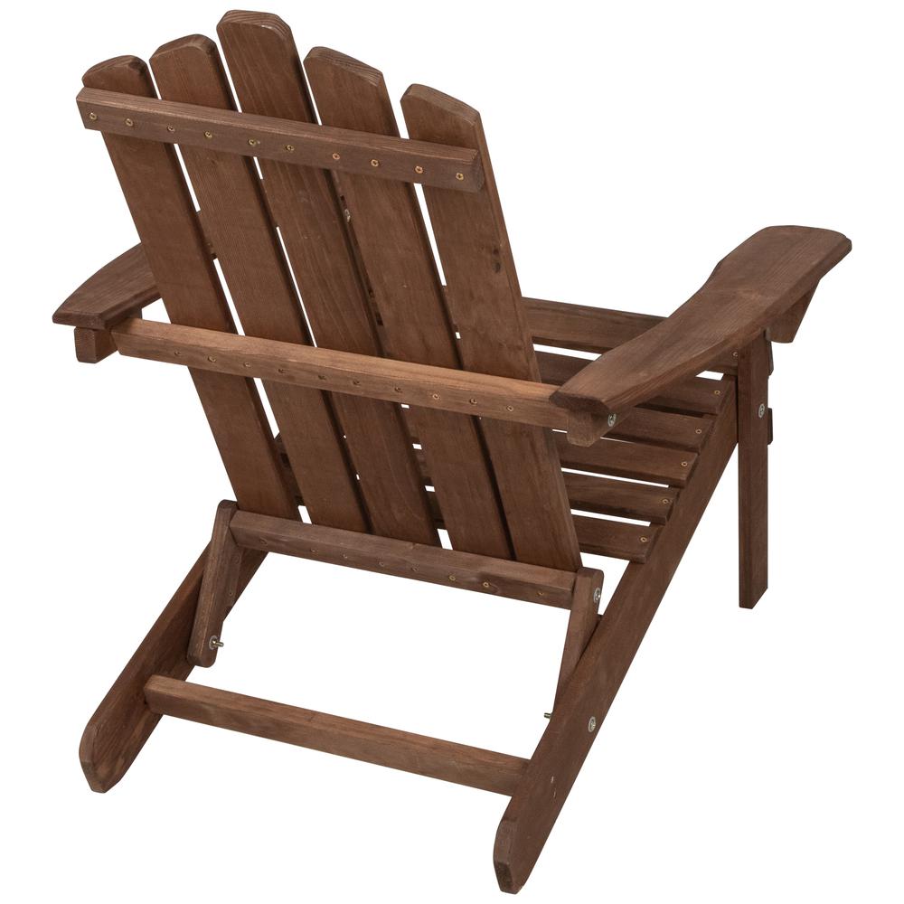 36" Brown Classic Folding Wooden Adirondack Chair. Picture 5