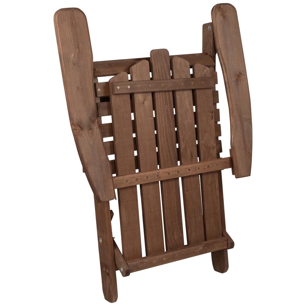 36" Brown Classic Folding Wooden Adirondack Chair. Picture 6