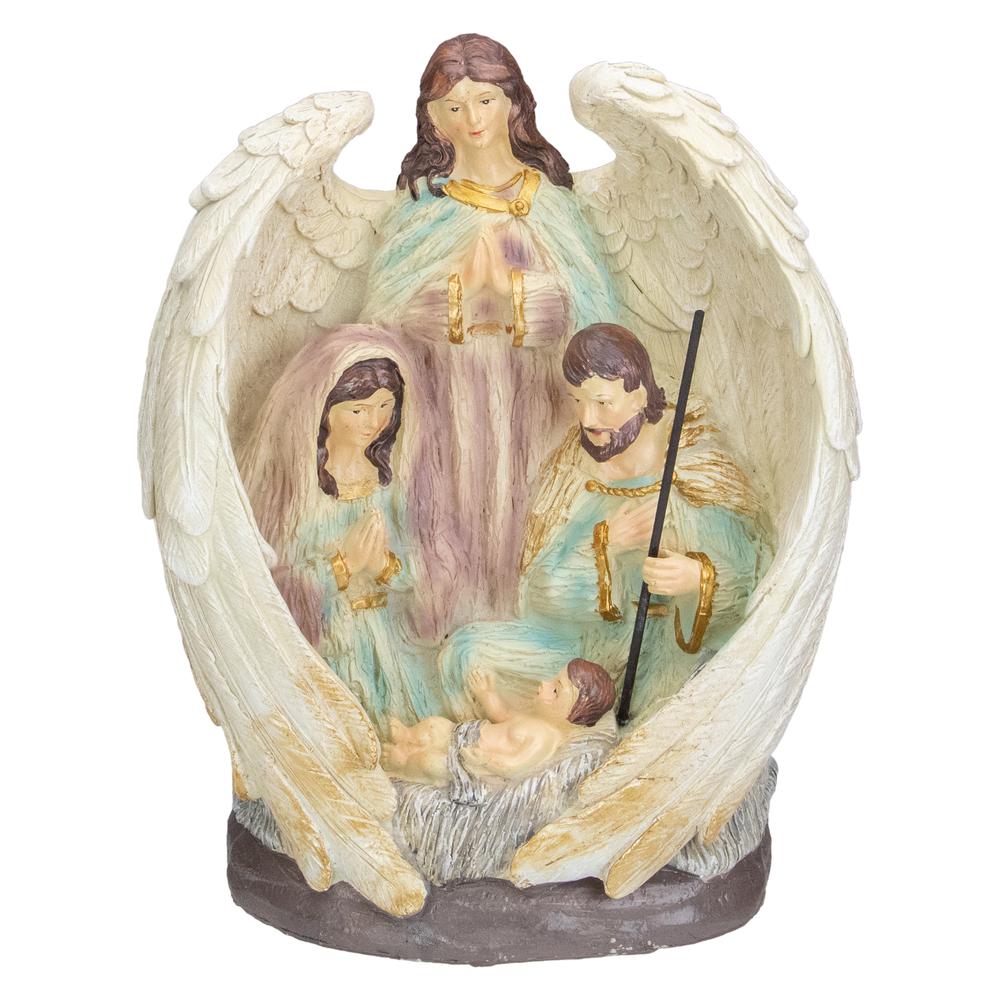 11.25" Holy Family and Angel Christmas Nativity Decoration. Picture 1