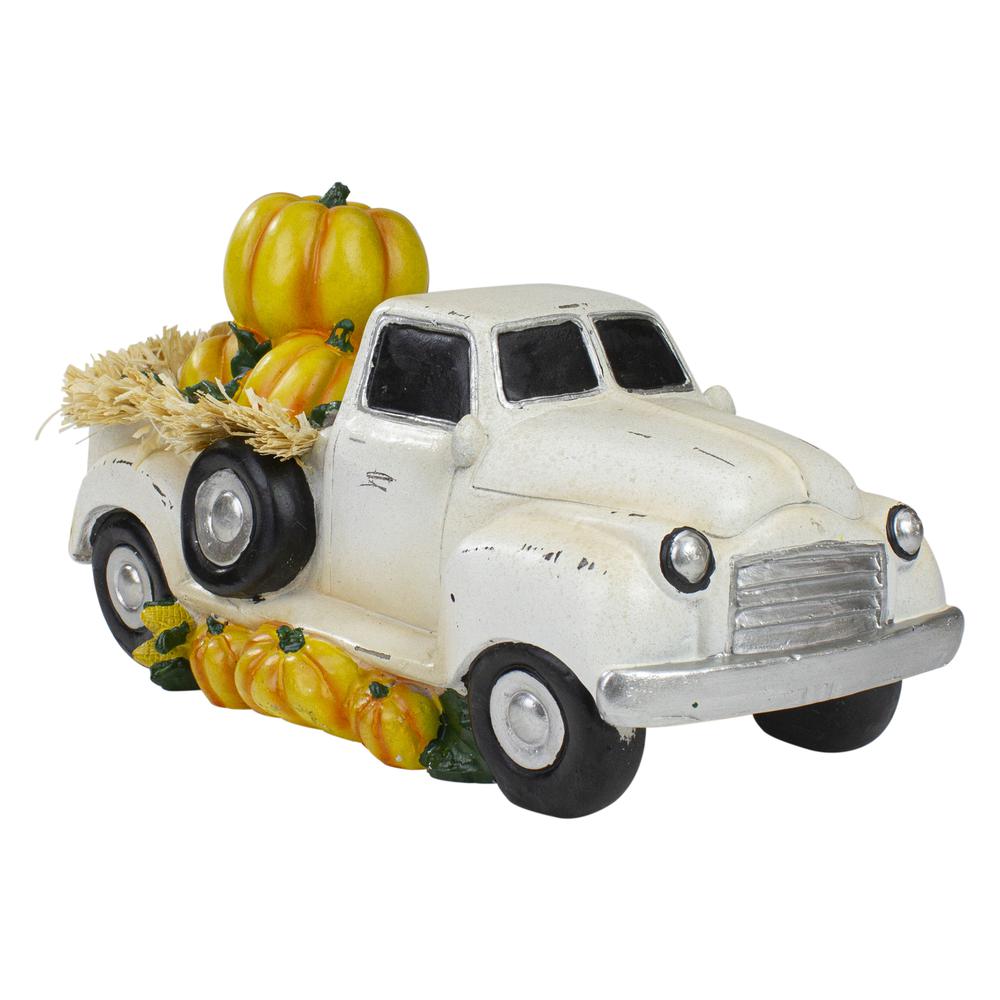 11.25" Truck Full of Pumpkins and Hay Thanksgiving Table Top Figure. Picture 1