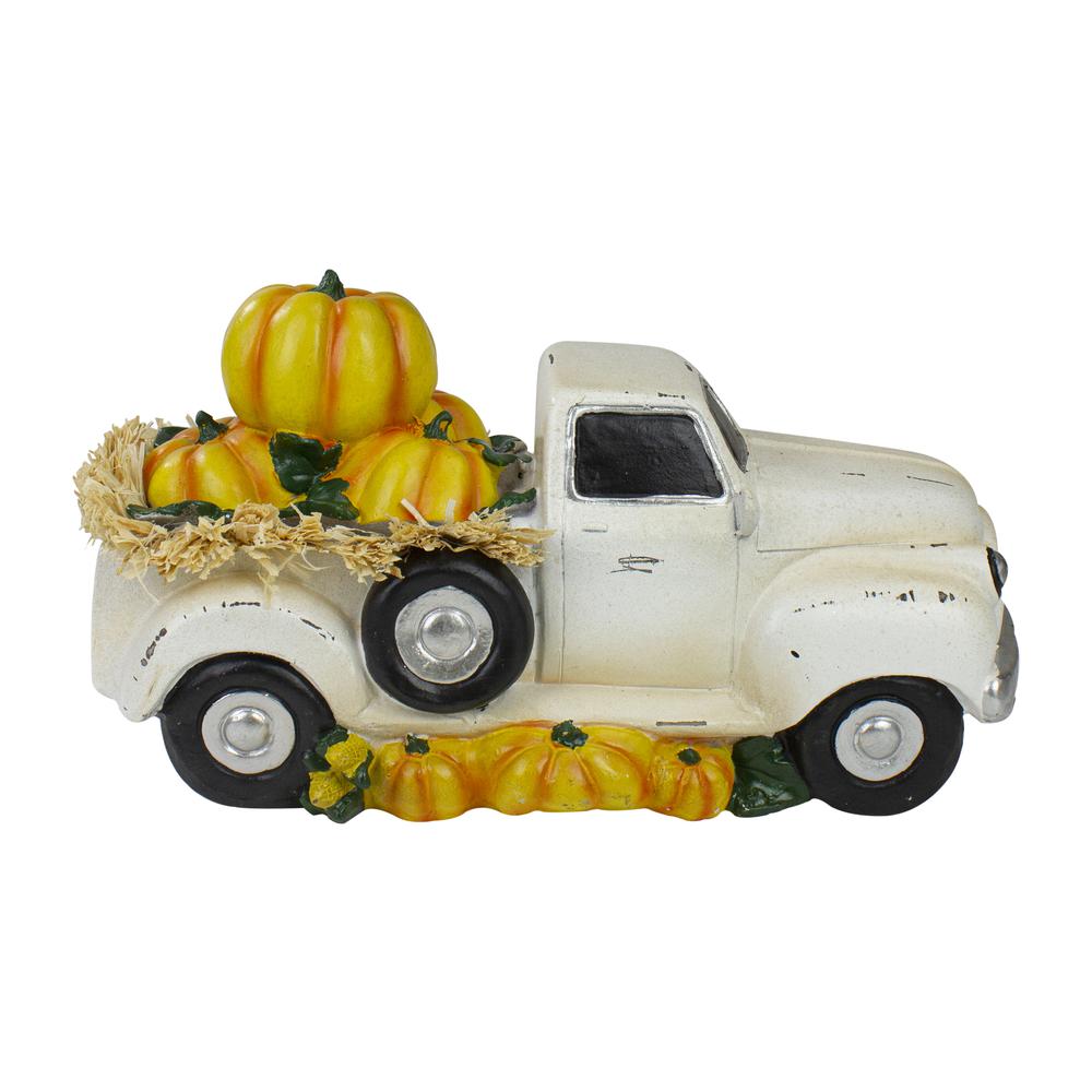 11.25" Truck Full of Pumpkins and Hay Thanksgiving Table Top Figure. Picture 4