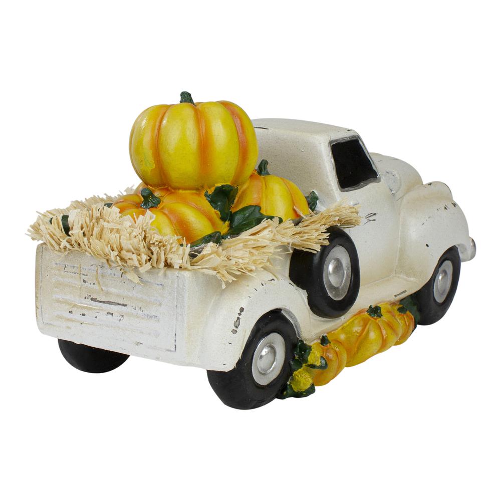 11.25" Truck Full of Pumpkins and Hay Thanksgiving Table Top Figure. Picture 5