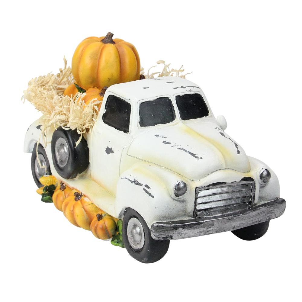 11.25" Truck Full of Pumpkins and Hay Thanksgiving Table Top Figure. Picture 3