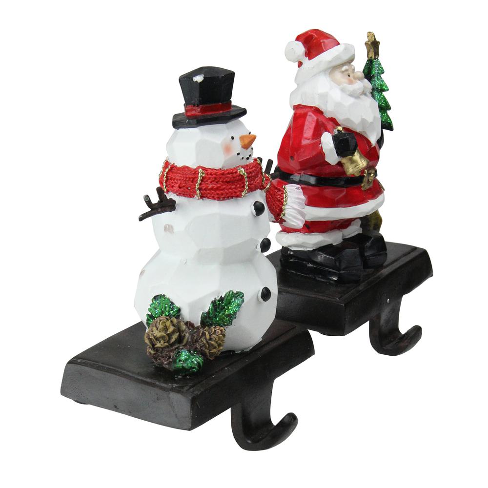 Set of 2 Santa and Snowman Christmas Stocking Holders 5.5". Picture 2