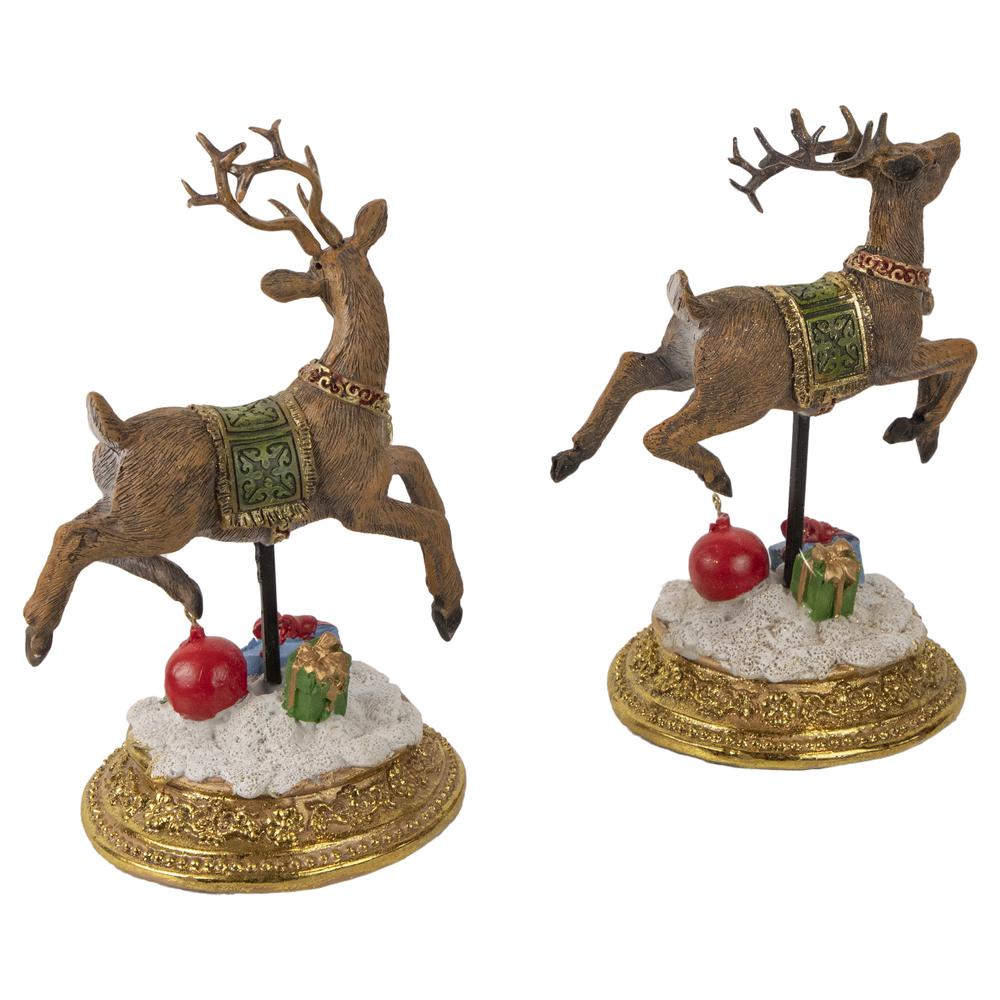 Set of 2 Glittered Reindeer Christmas Stocking Holders 9.5". Picture 4