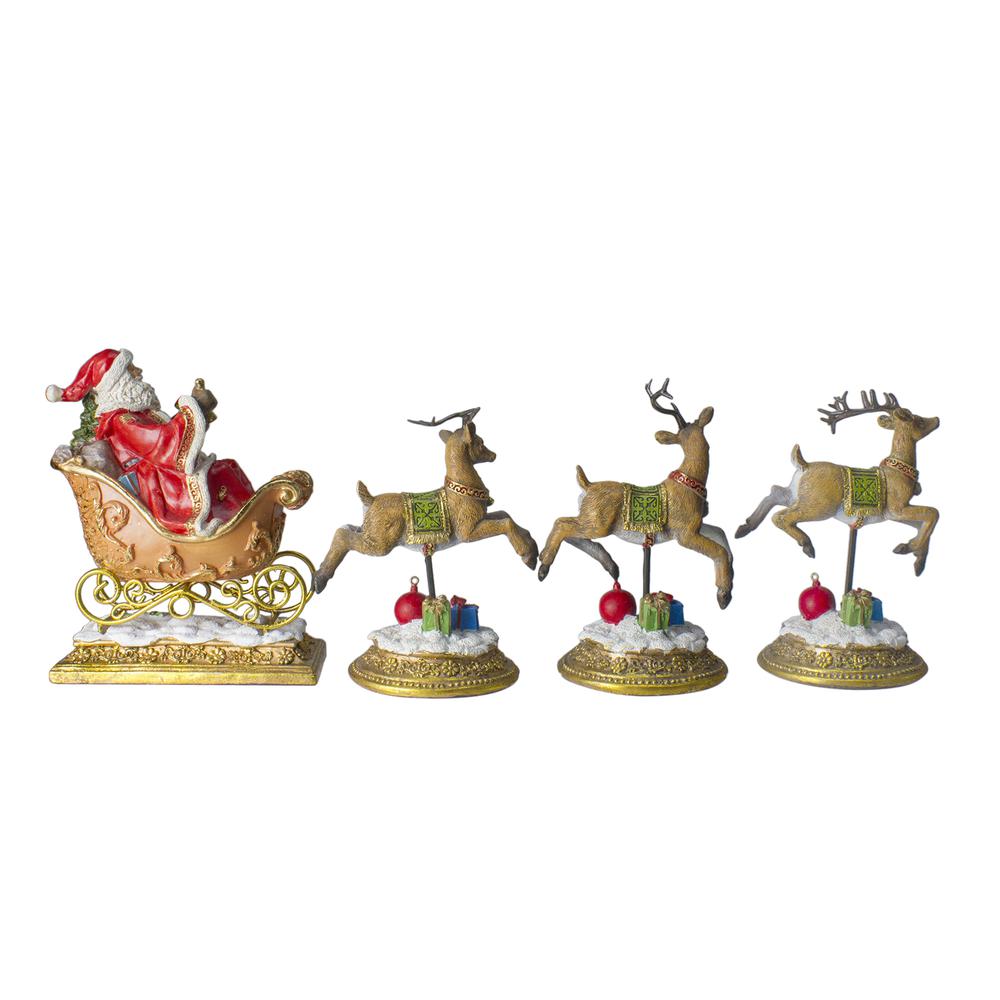 Set of 4 Santa and Reindeer Christmas Stocking Holders 9.5". Picture 4