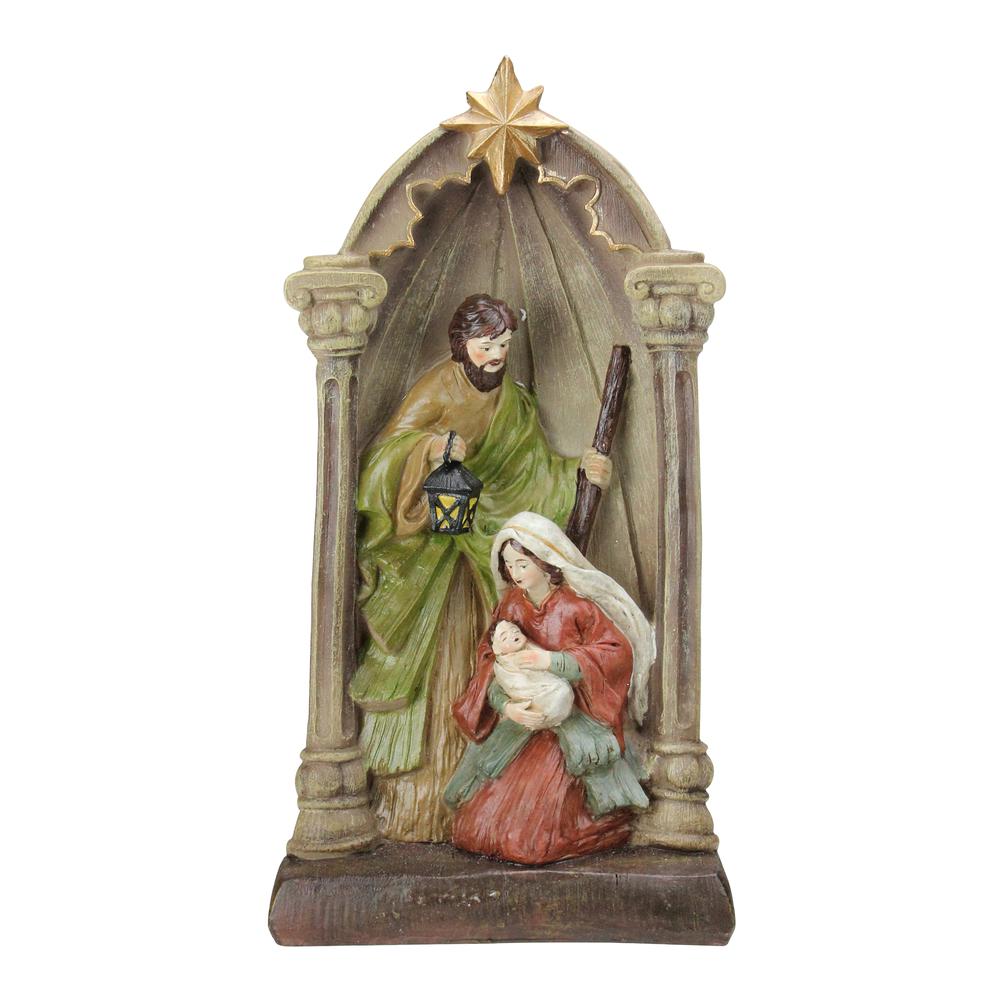 14.5" Holy Family and Angel Figures Christmas Nativity Statue Decor. Picture 1