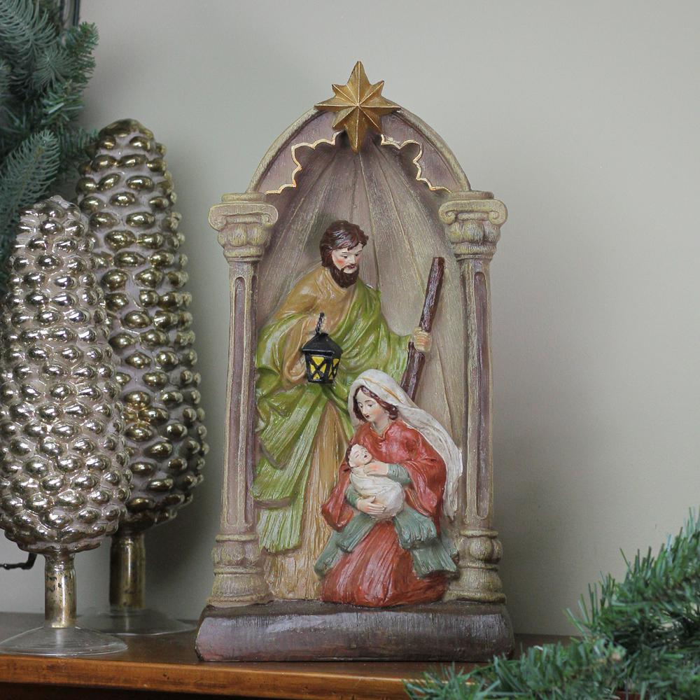 14.5" Holy Family and Angel Figures Christmas Nativity Statue Decor. Picture 3