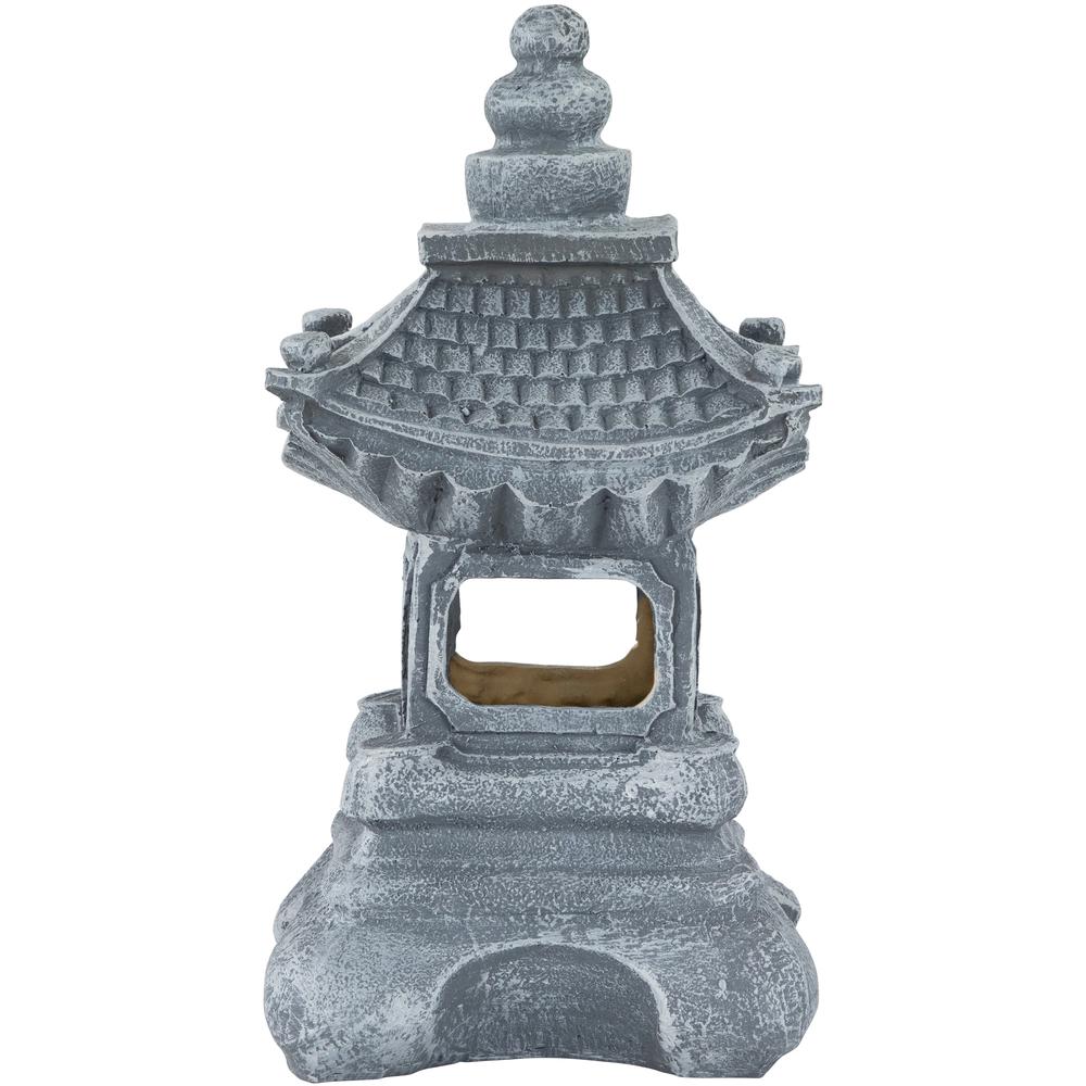 13" Solar Powered LED Lighted Pagoda Outdoor Garden Statue. Picture 1