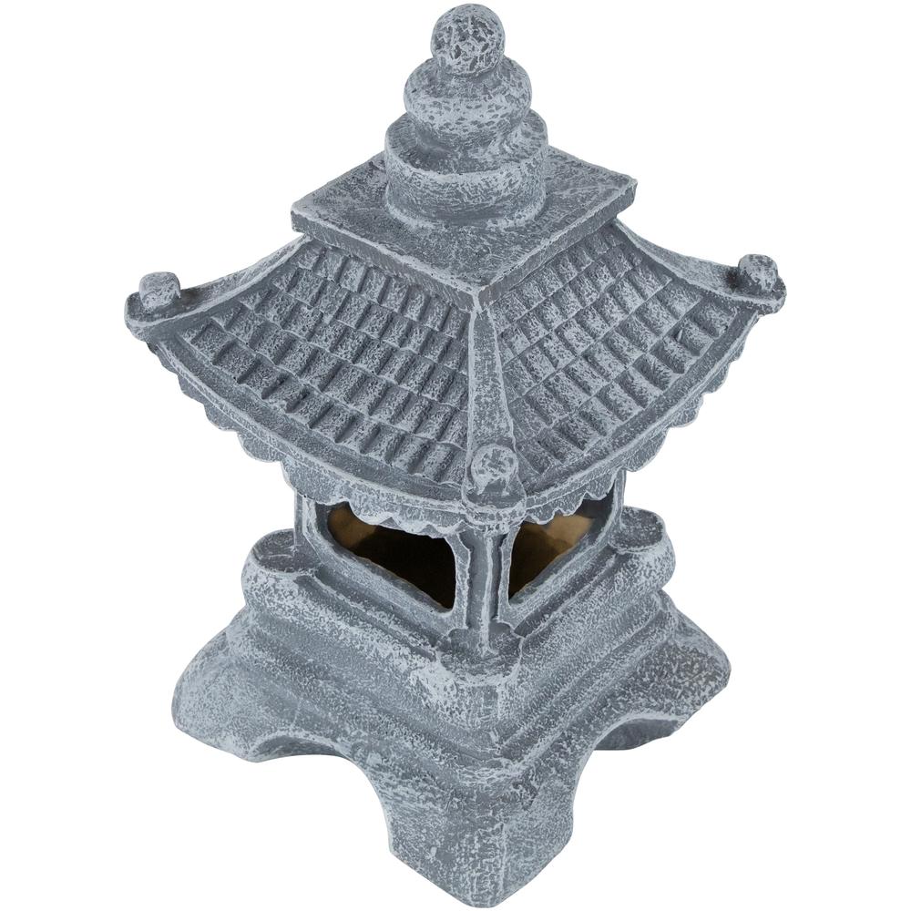13" Solar Powered LED Lighted Pagoda Outdoor Garden Statue. Picture 3