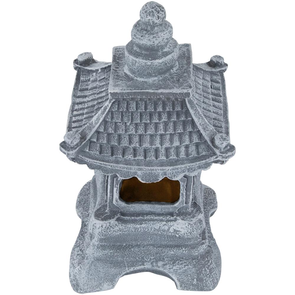 13" Solar Powered LED Lighted Pagoda Outdoor Garden Statue. Picture 4
