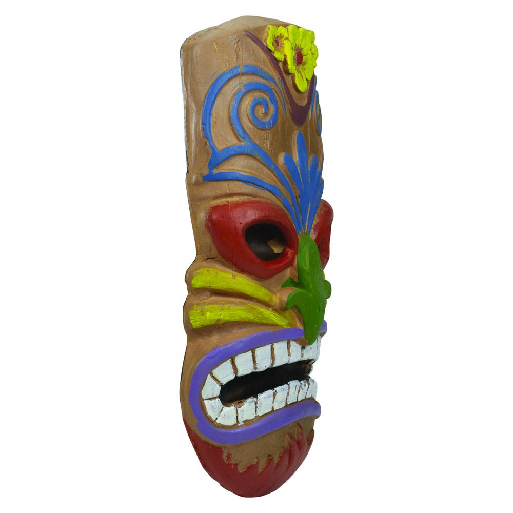 13.5" Tiki Mask Frown Face Hanging Outdoor Summer Patio Decoration. Picture 2