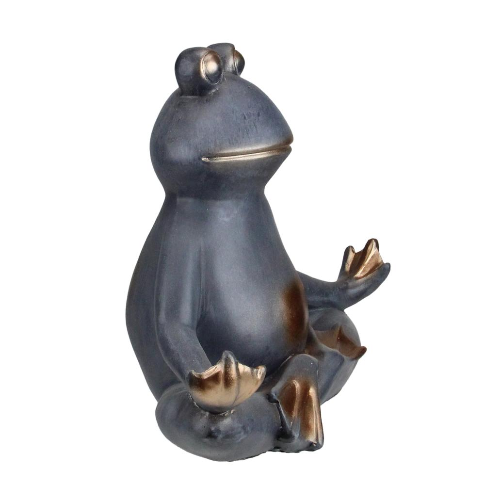 12" Frog Sitting In a Lotus Yoga Position Garden Statue. Picture 2