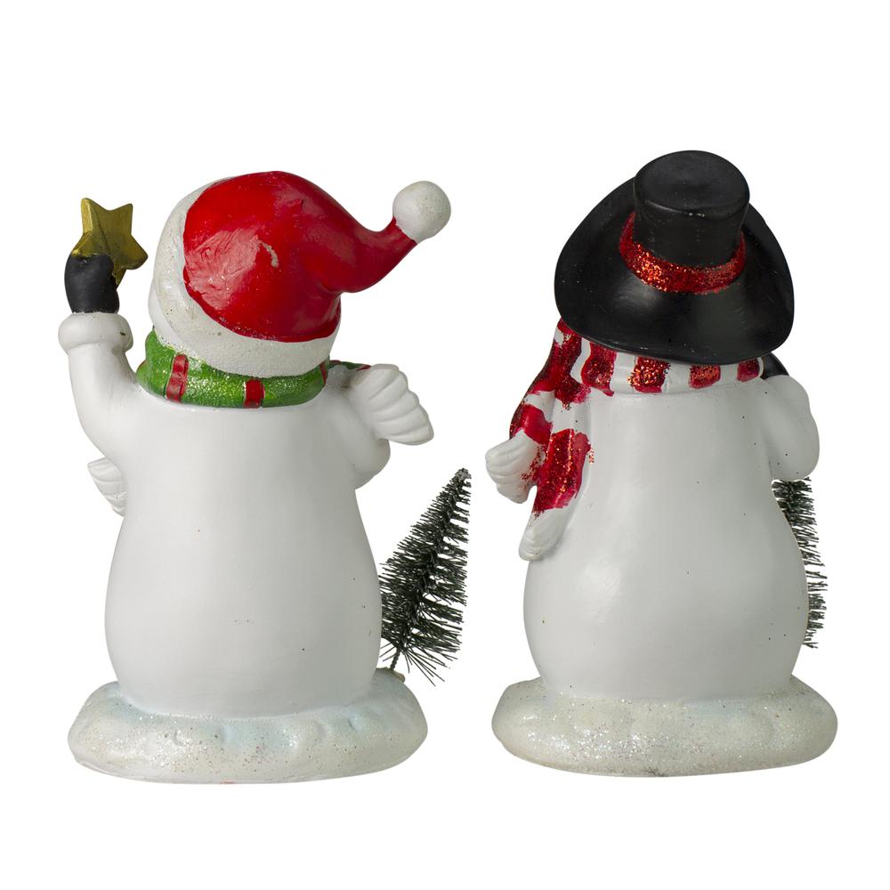 Set of 2 Glittered Snowman Christmas Stocking Holders 5.75". Picture 4