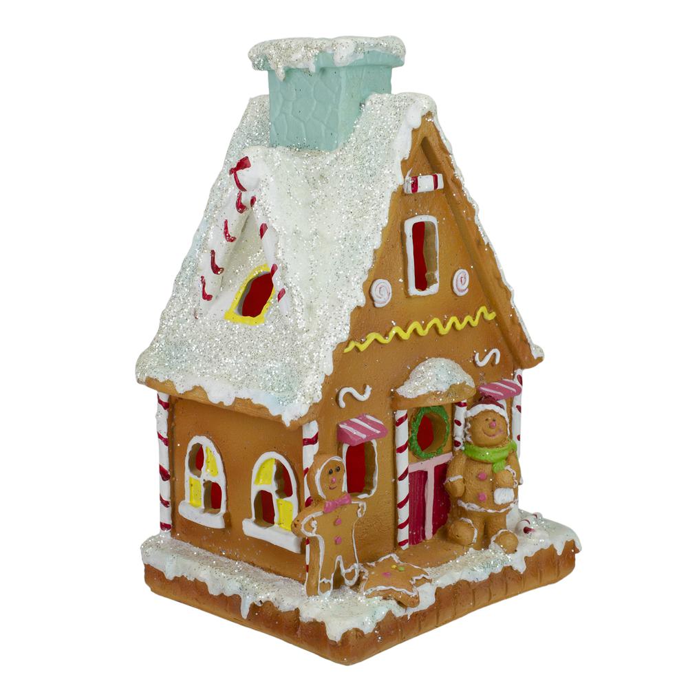 8.5" LED Lighted Gingerbread House Christmas Figure. Picture 4