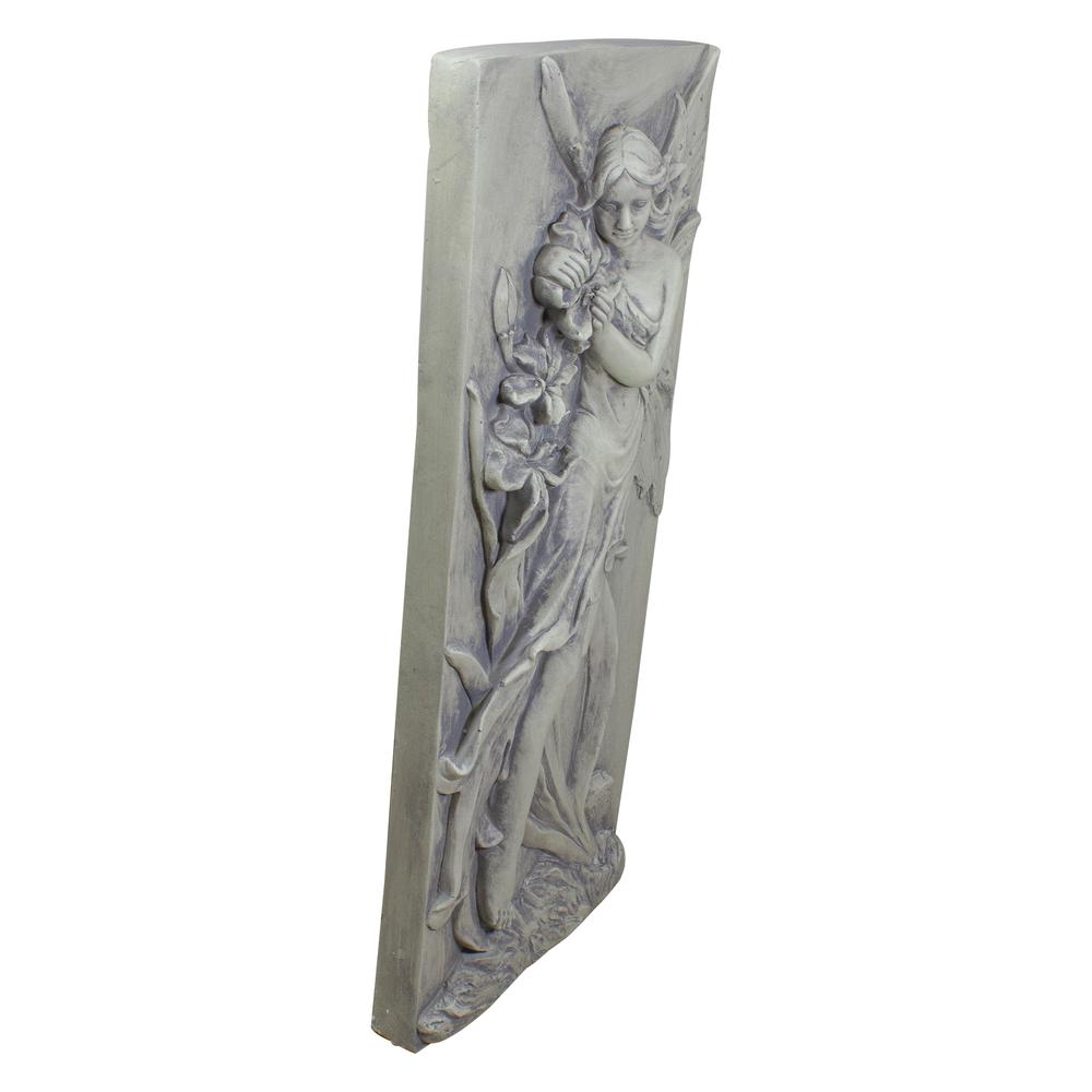 31" Gray Fairy with Lily Flowers Wall Plaque. Picture 2