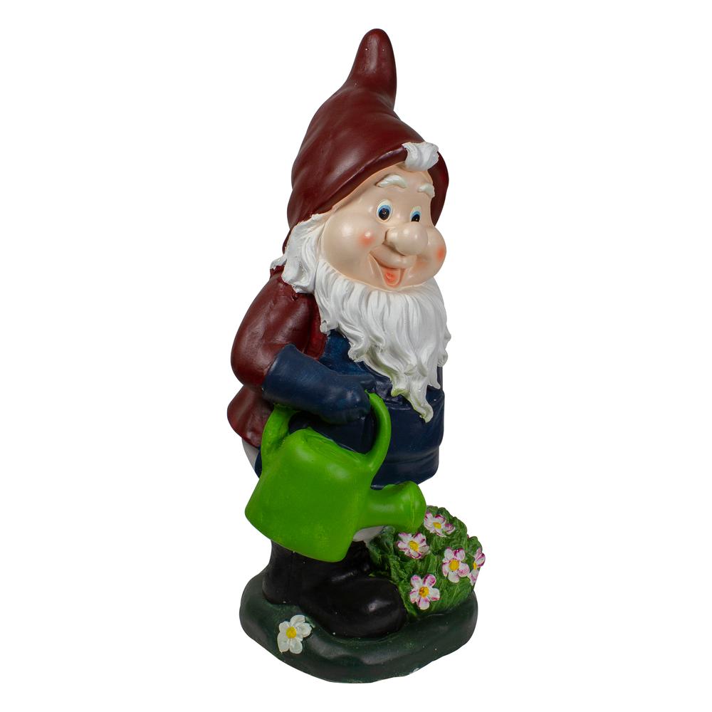 20" Gardener Gnome with Watering Can Outdoor Garden Statue. Picture 3