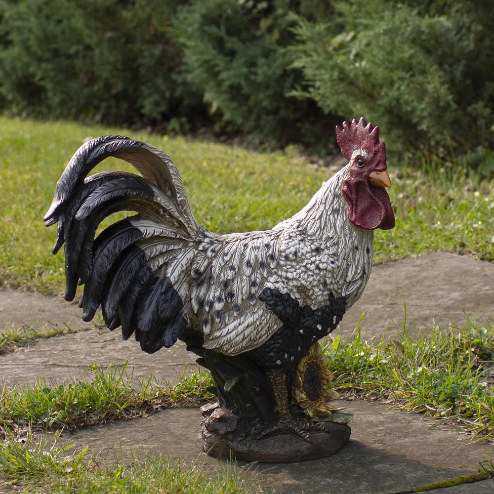17" Standing Rooster Outdoor Garden Statue. Picture 2
