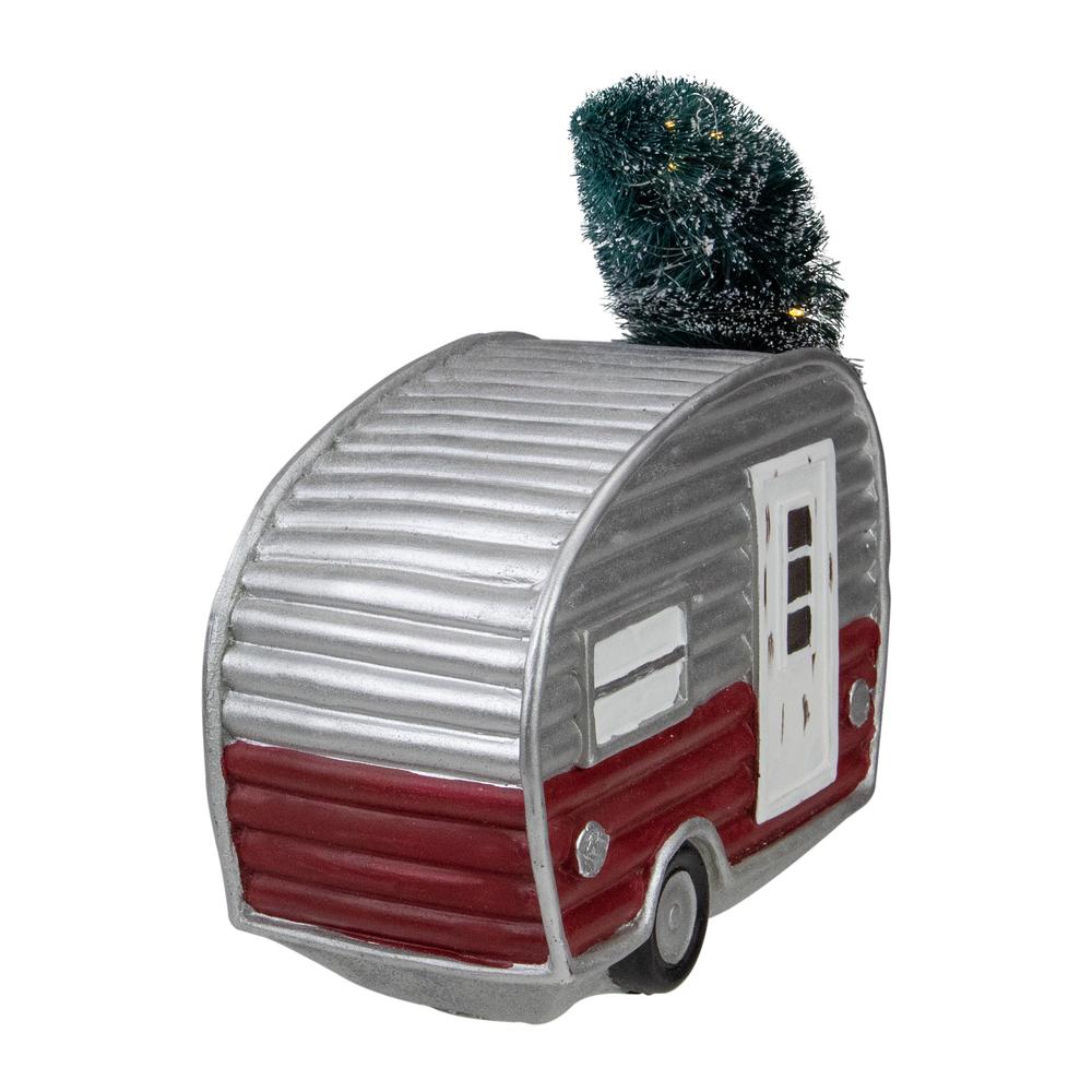 8.5" LED Lighted Camper with Pine Bough Christmas Decoration. Picture 2