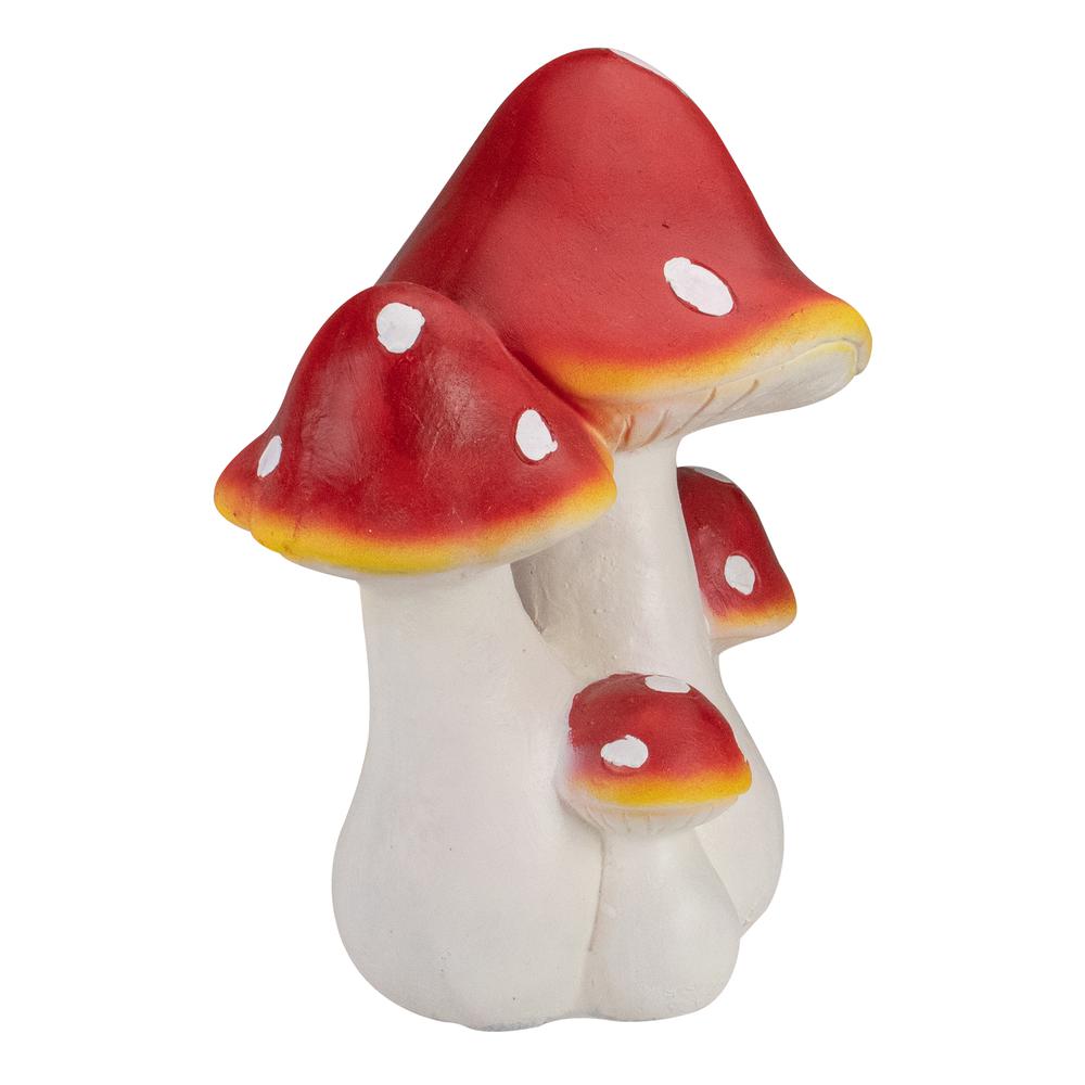 16.75" White and Red Hand Painted Mushrooms Outdoor Garden Decor. Picture 4