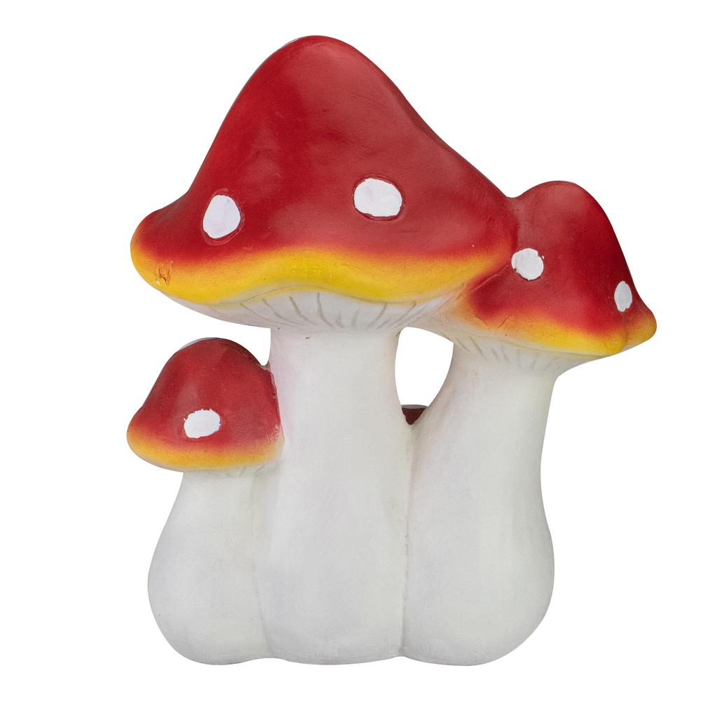 16.75" White and Red Hand Painted Mushrooms Outdoor Garden Decor. Picture 5
