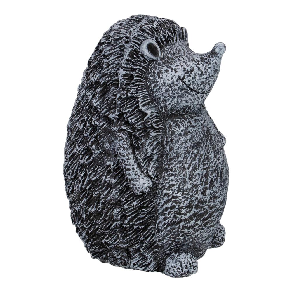 15" Gray Standing Hedgehog Outdoor Garden Statue. Picture 3