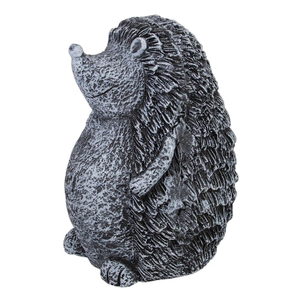 15" Gray Standing Hedgehog Outdoor Garden Statue. Picture 5