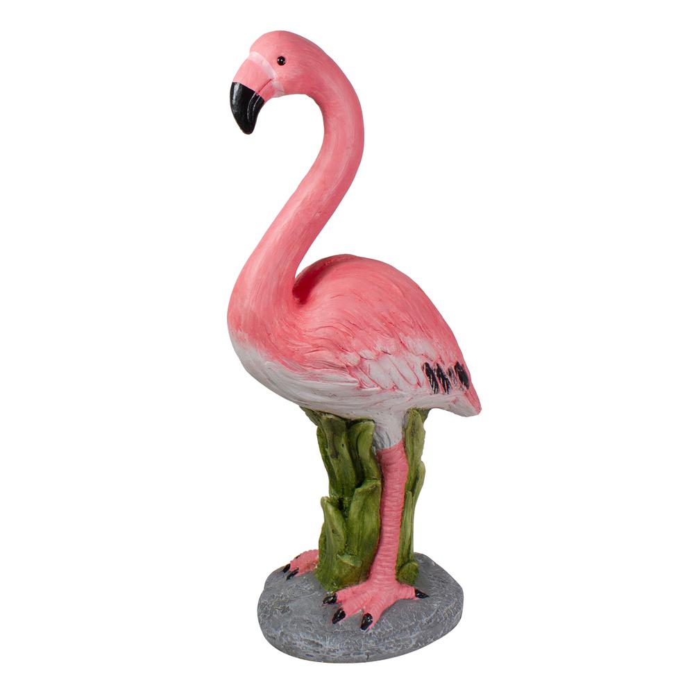 25.5" Pink Standing Flamingo Outdoor Garden Statue. Picture 1