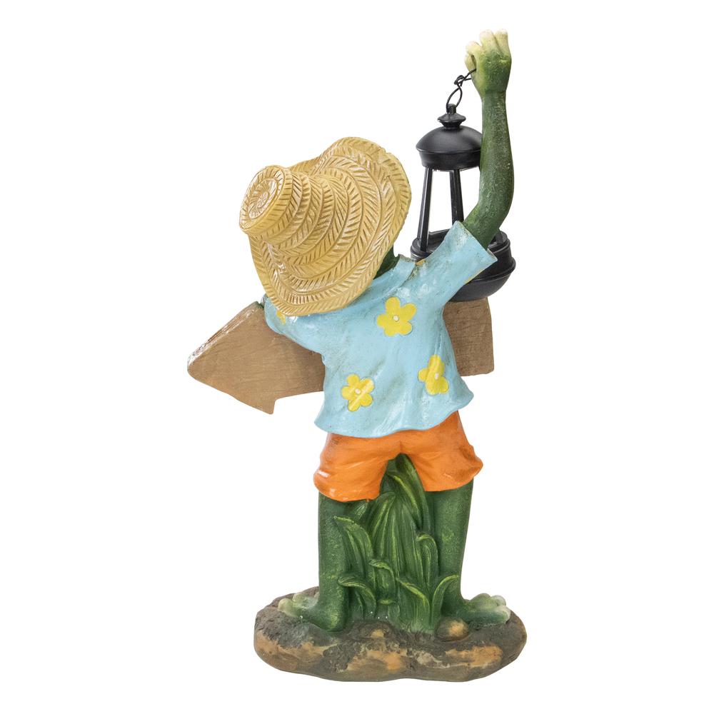 18-Inch Country Frog with Lantern Outdoor Garden Statue. Picture 4