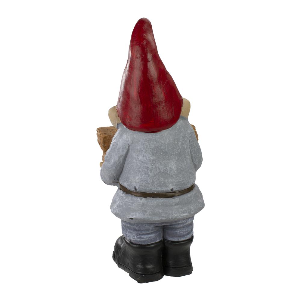 17" Gnome with Welcome Sign Outdoor Garden Statue. Picture 4