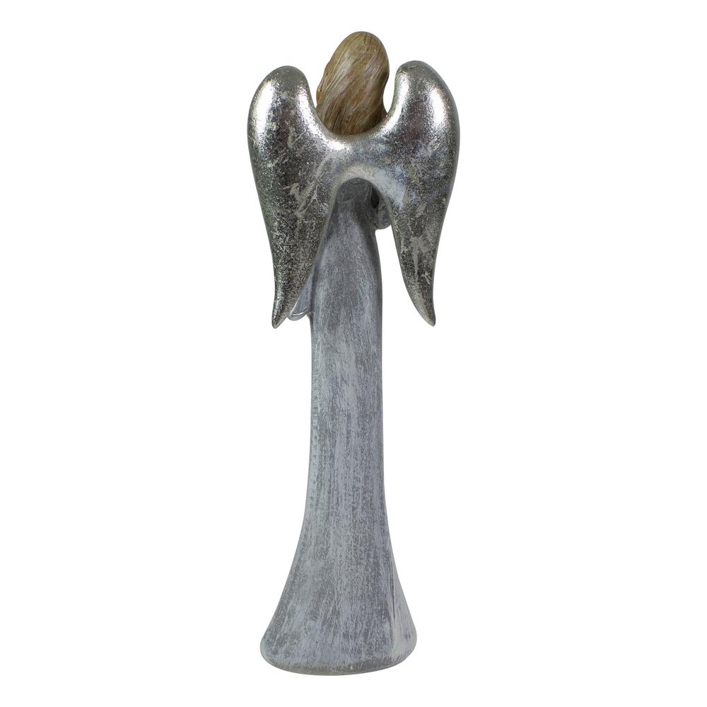 6.5" Gray and White Angel Figure Holding a Star. Picture 5