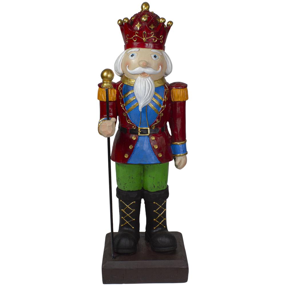 22" Red and Blue Nutcracker Soldier Christmas Decoration. Picture 1