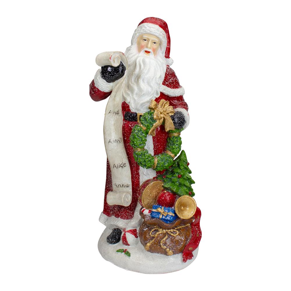 11.5" Santa Claus with Nice and Naughty List Christmas Tabletop Figurine. Picture 1