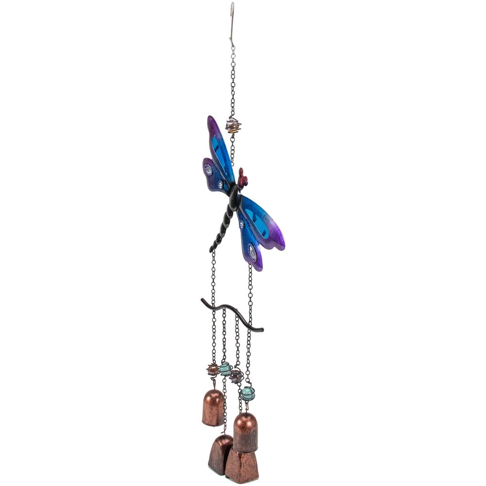 24" Purple and Bronze Dragonfly Outdoor Garden Windchime. Picture 5