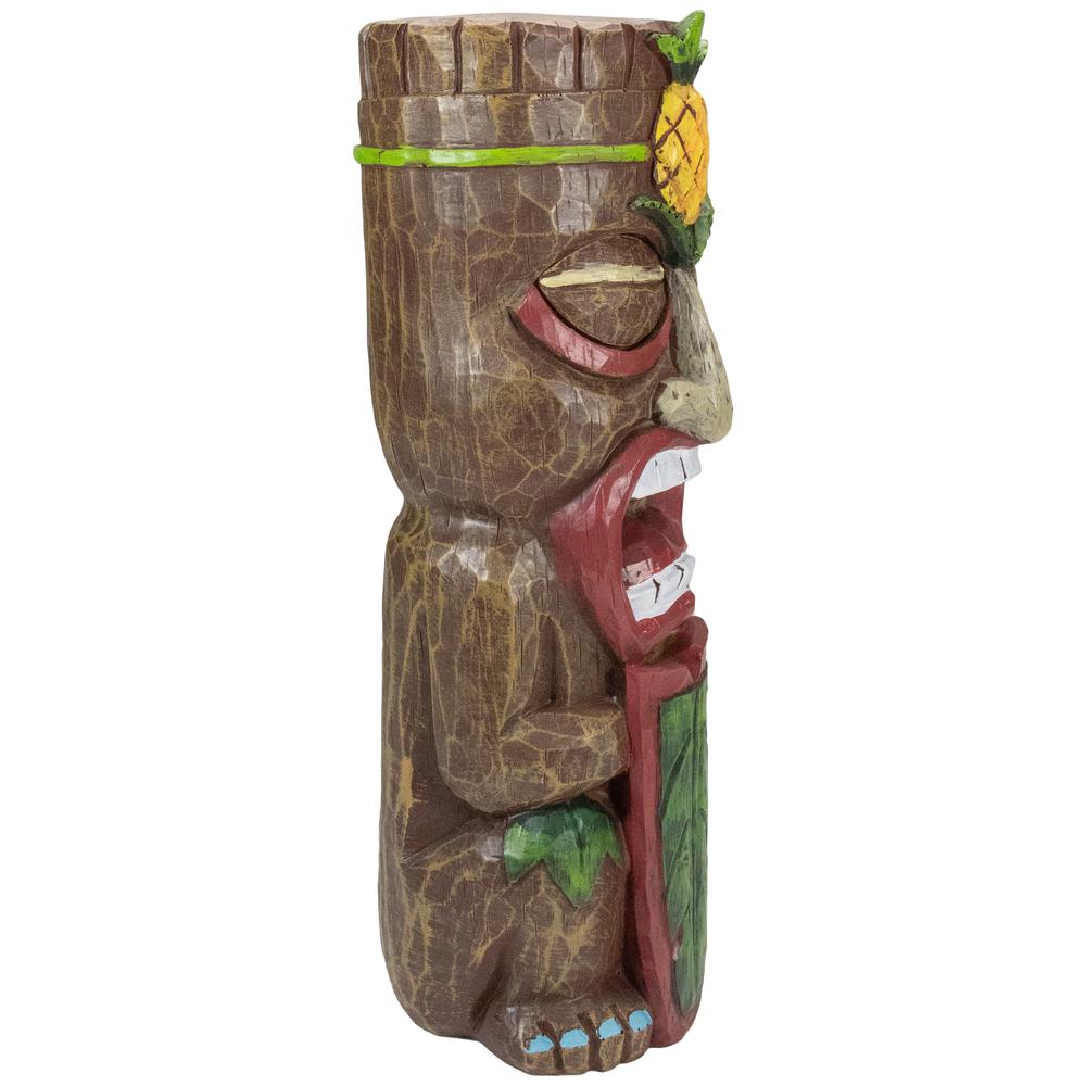 16" Solar Lighted Polynesian Outdoor Garden Tiki Statue. Picture 4