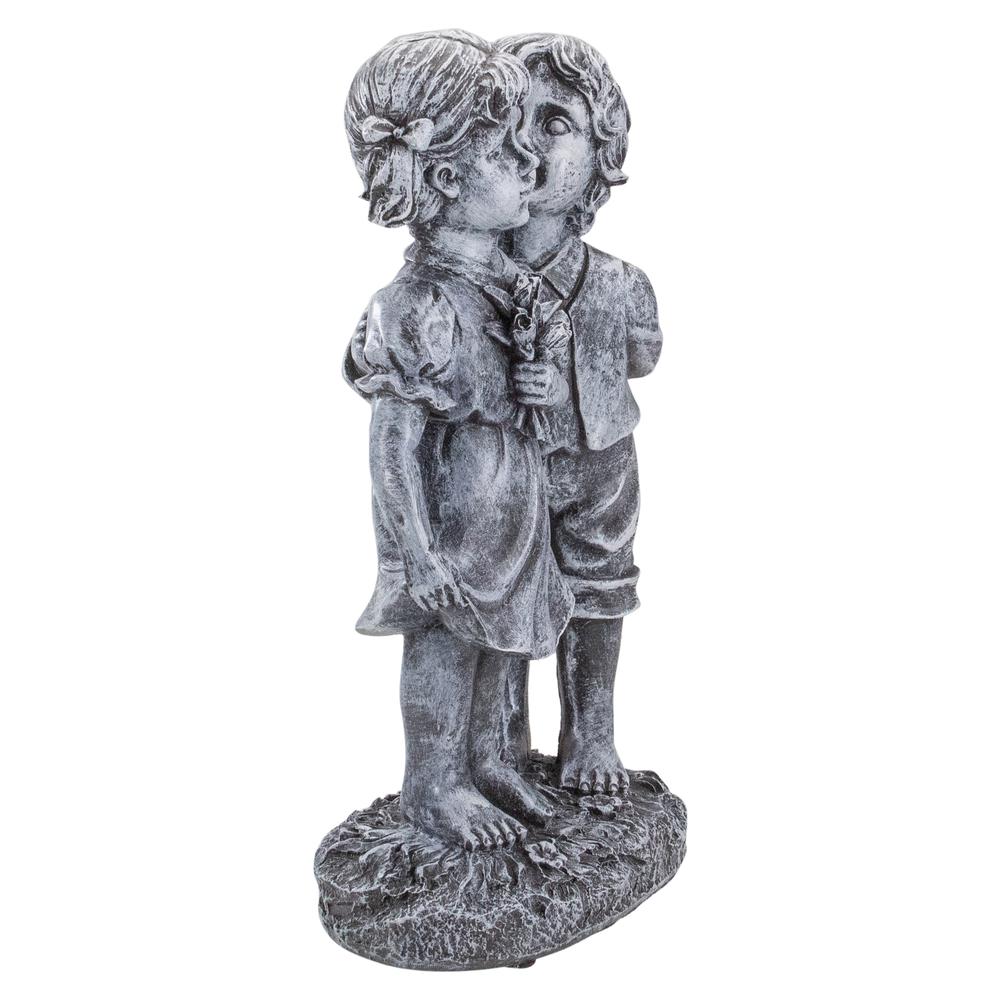 12.5" Peck on the Cheek Outdoor Garden Statue. Picture 4