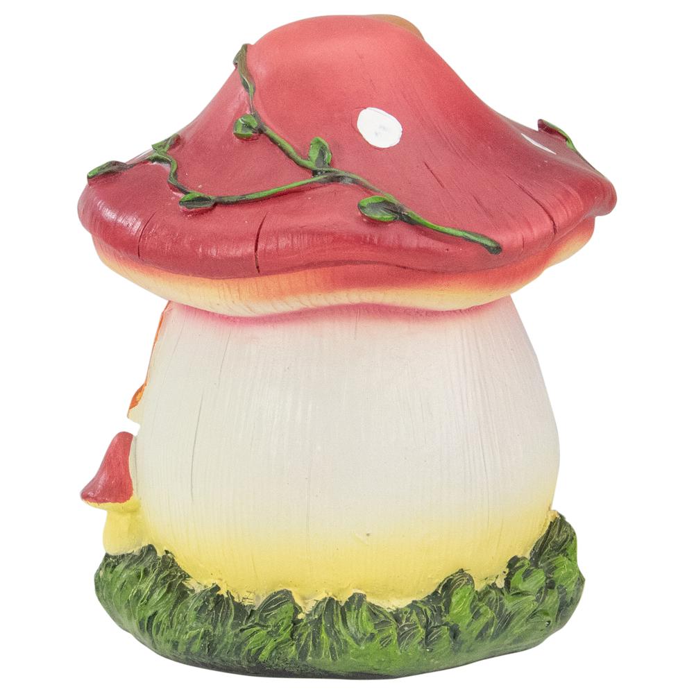 6.25" Red Mushroom House Outdoor Garden Statue. Picture 6