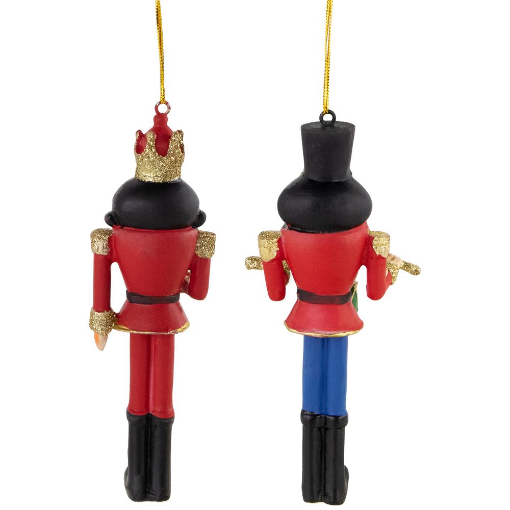 Set of 2 Nutcracker King and Soldier Christmas Ornaments 5.75". Picture 2