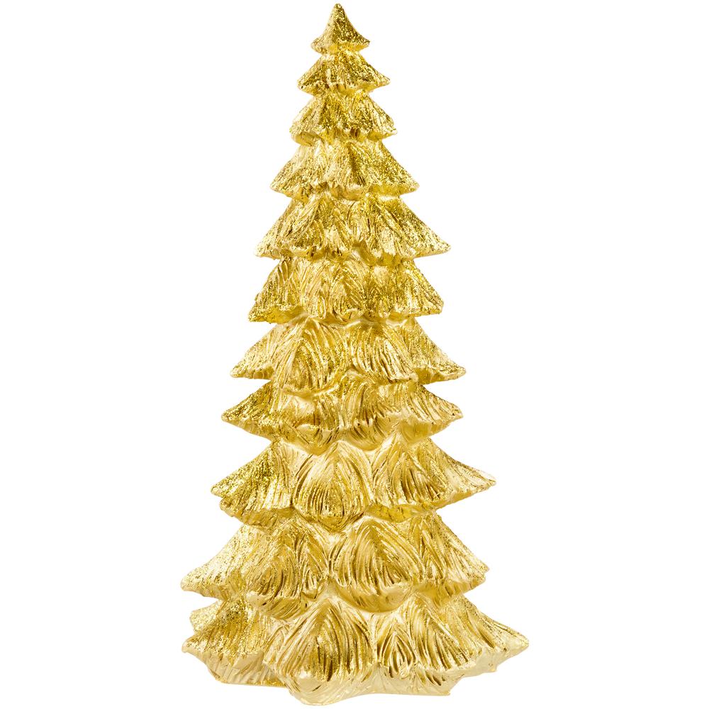 9.5" Metallic Gold Woodland Christmas Tree Decoration. Picture 1