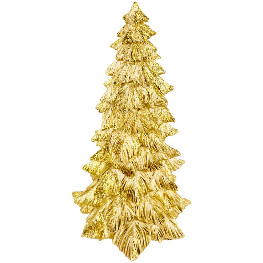 9.5" Metallic Gold Woodland Christmas Tree Decoration. Picture 4