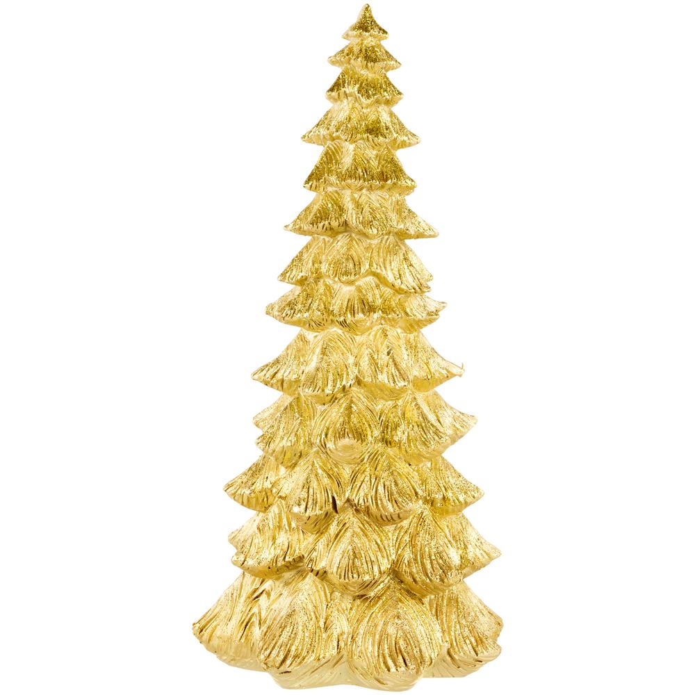 12.5" Metallic Gold Woodland Tree Christmas Decoration. Picture 1
